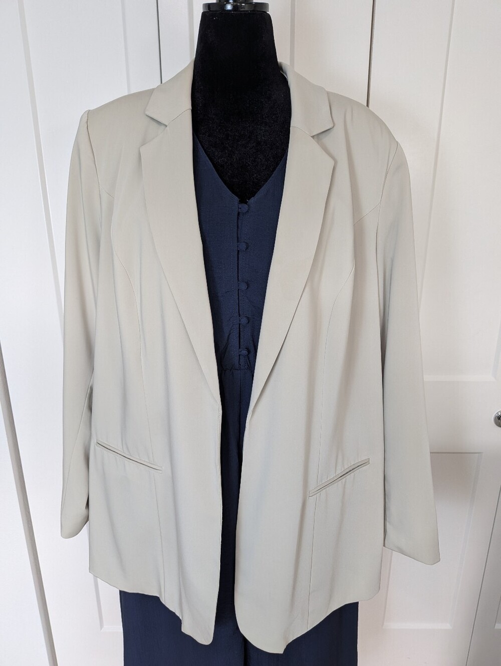 Lane Bryant Open Blazer Jacket Light Outmeal Beige Lightweigt Workwear Sz 26/28